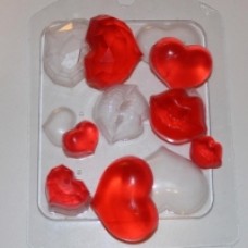 Сердечки - поцелуйчики, форма для мыла пластиковая